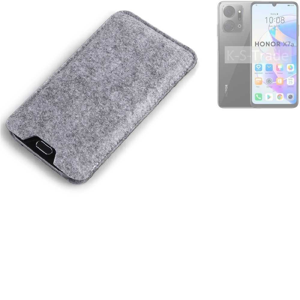 K-S-Trade Handyhülle für Honor X7a, Filz Handyhülle Schutzhülle Filztasche Filz Tasche Case Sleeve