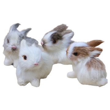 Rutaqian Plüschanhänger Niedlich Simulation Hase Plüschpuppen Geschenkdekoration (Boutique Echtes Leder Mini Simulation Kaninchen Plüschtiere)