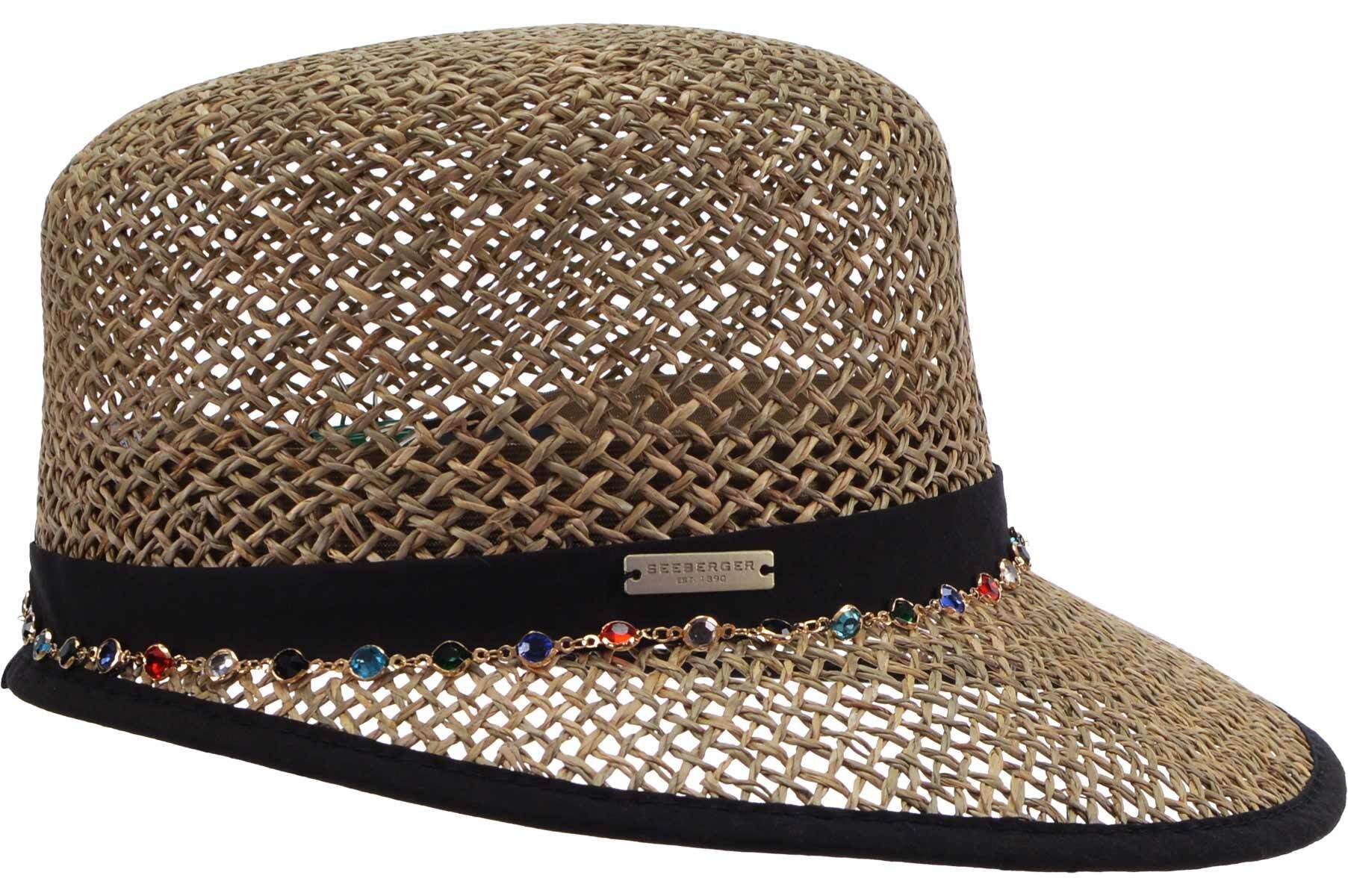 Seeberger Strohhut Seegras Schute mit Ketten Umlage 55531-0