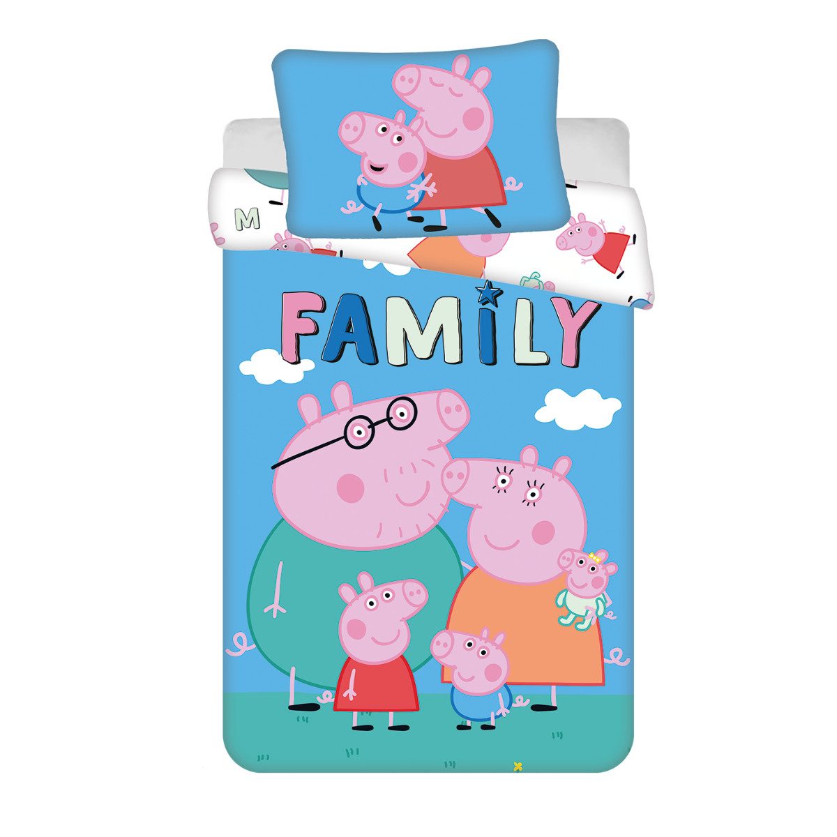 Jerry Fabrics Kinderbettwäsche Peppa Pig Set für Kinderbett 100x135 cm + 40x60 cm