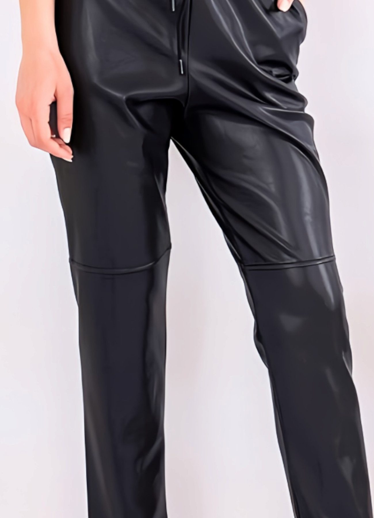 fashionshowcase Lederimitathose Damen Hose in Lederoptik - Stretch-Komfort günstig online kaufen