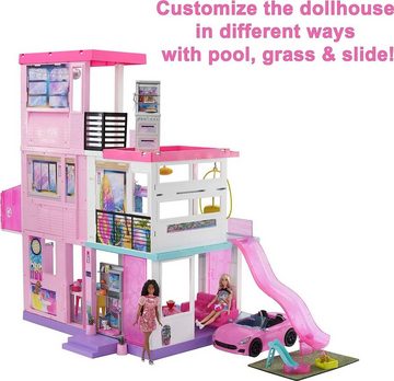 Barbie Puppenhaus Jubiläums Edition, 3-stöckiges Puppenhaus mit 6 Zimmern, Barbie-Pool, (Dreamhouse, Puppen Haus, Puppenhäuser, Set, mit Rutsche, 100-tlg., ab 3 jahren, Puppenvilla Dollhouse, Film, Beleuchtung), Puppenhaus Barbie xxl groß, The Movie, Barbiehaus, Puppenstube Puppen