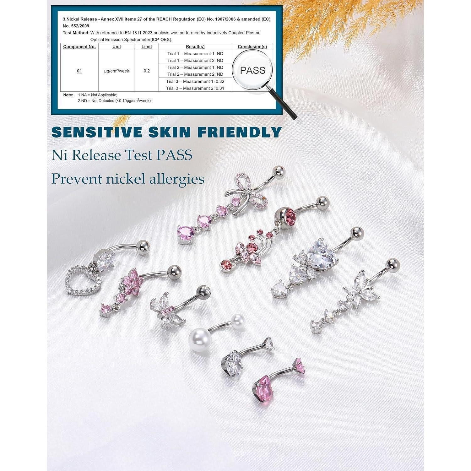 YADOCA Bauchnabelpiercing-Set 10Pcs 14G Bauchnabelpiercing Damen Chirurgens günstig online kaufen