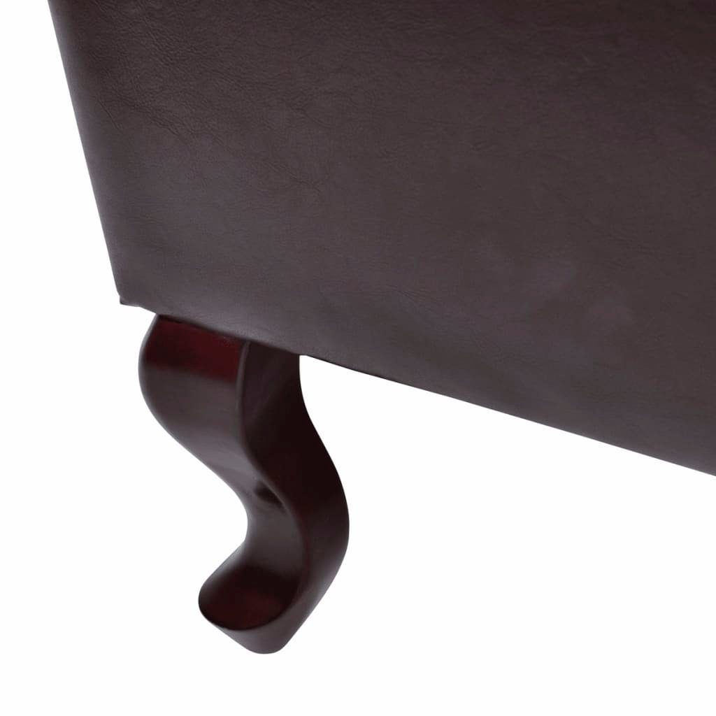 vidaXL Sessel Sessel mit Fußhocker (1-St) Dunkelbraun Kunstleder