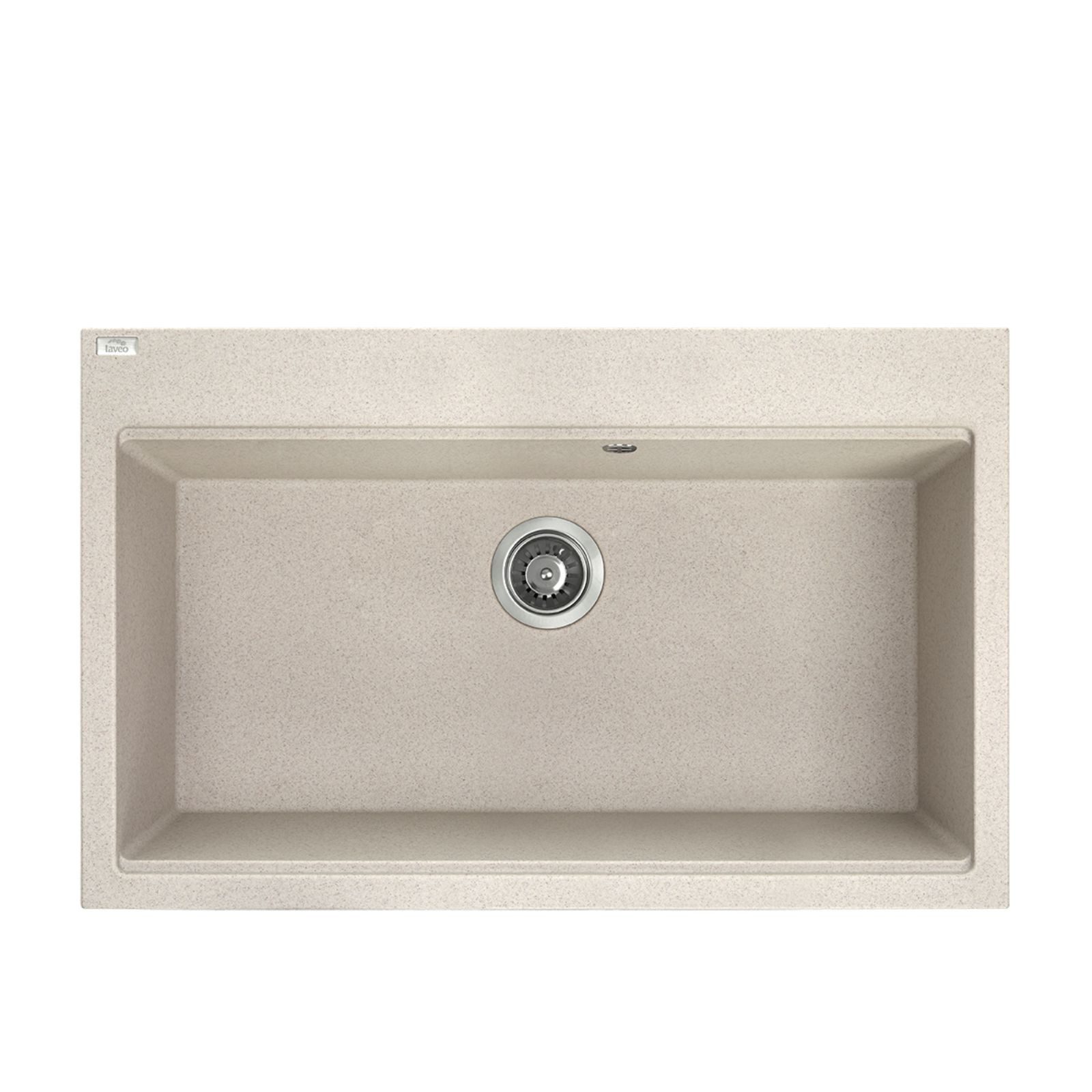 Granitspüle Einbauspüle TAU aus Granit (80×50 cm), 1 Becken, beige, matt Küche, rechteckig, matt, tief, XXL Becken, Rechteckspüle, Spülbecken, Küchenausstattung