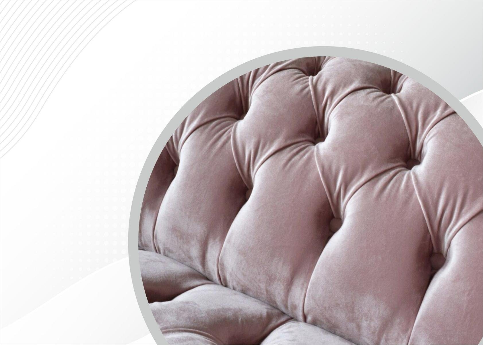 Möbel Rosa 3-Sitzer Dreisitzer Chesterfield-Sofa JVmoebel Neu, Chesterfield Europe Made Luxus in