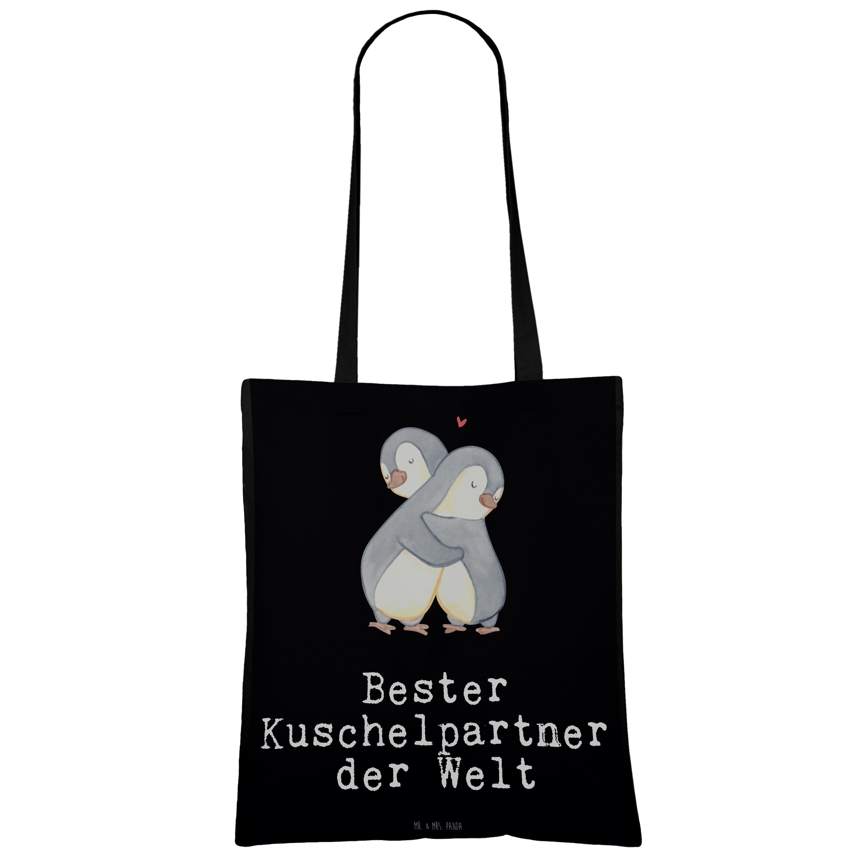 Geschenk, Mrs. - Pinguin D Welt Panda Tragetasche & Liebe, Bester Mr. der (1-tlg) Schwarz Kuschelpartner -