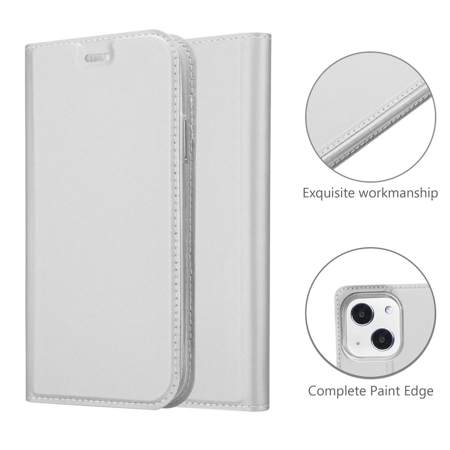 Cadorabo Handyhülle für iPhone 13 MINI Hülle Apple iPhone 13 MINI, Schutzhülle Hülle mit Standfunktion, Magnetverschluss und Kartenfach