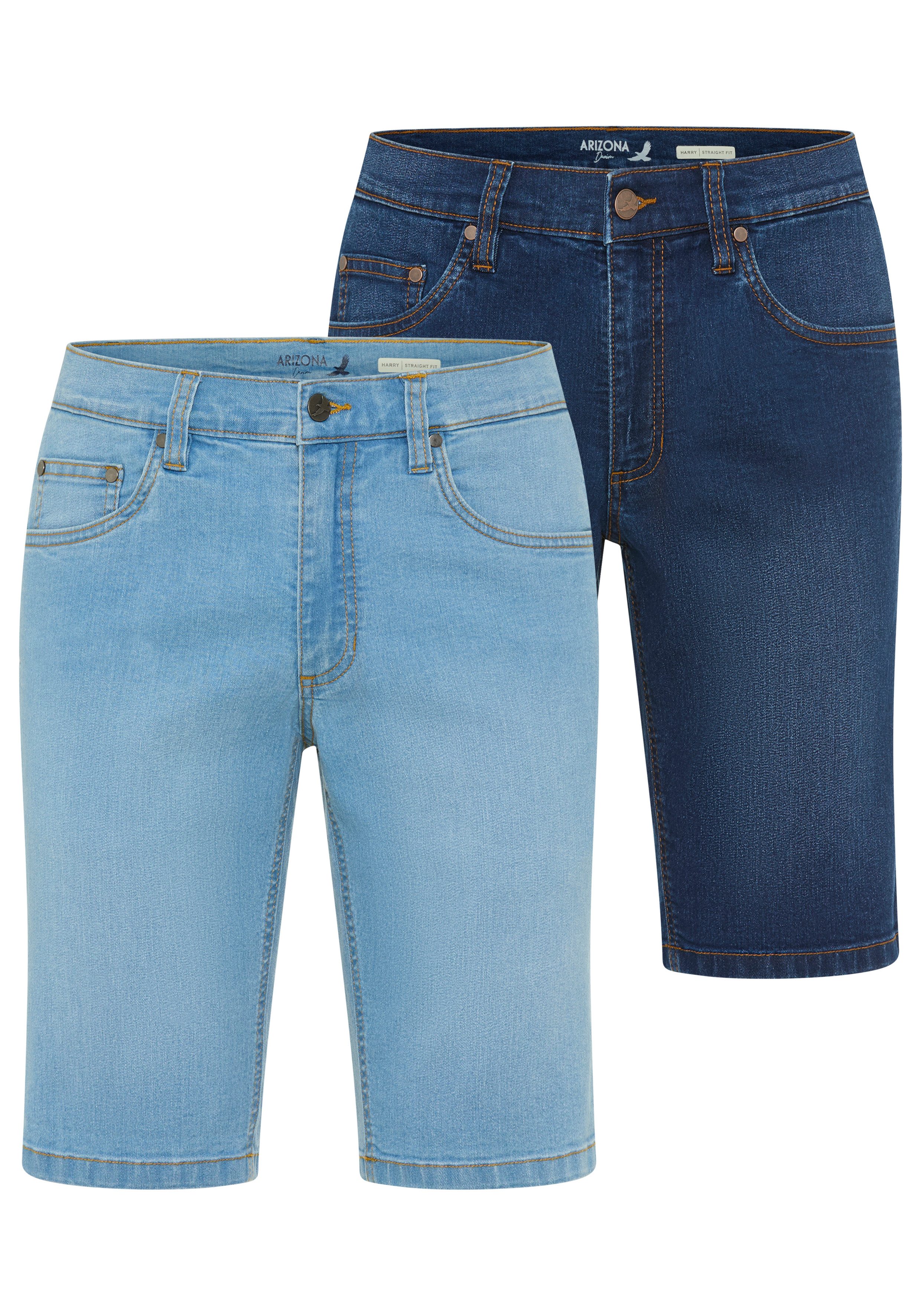 Arizona Jeansshorts Doppelpack Denimshorts (2er-Pack) Regular-Fit, gerade geschnittenes Bein