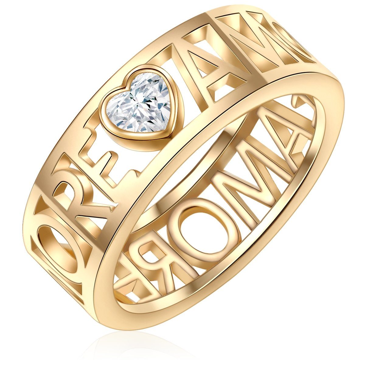 Lulu & Jane Fingerring Ring gelbgold verziert mit Kristallen von Swarovski® weiß