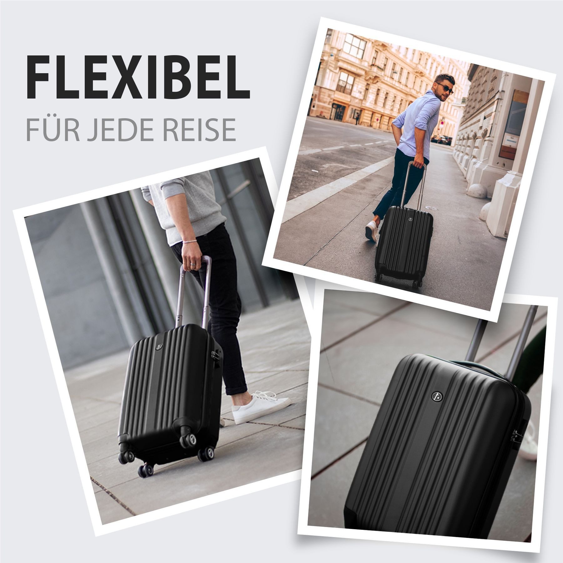 FERGÉ Kofferset Hartschale 3 teilig Koffer Set erweiterbar TOULOUSE, 4 Rollen, (3er Kofferset stabil und leicht mit Zahlenschloß, 3 tlg., Hartschalen-Trolley Set 3 Größen Handgepäck Koffer M XL), Trolley 3er Koffer Set, Reisekoffer 4 Rollen, Premium Rollk