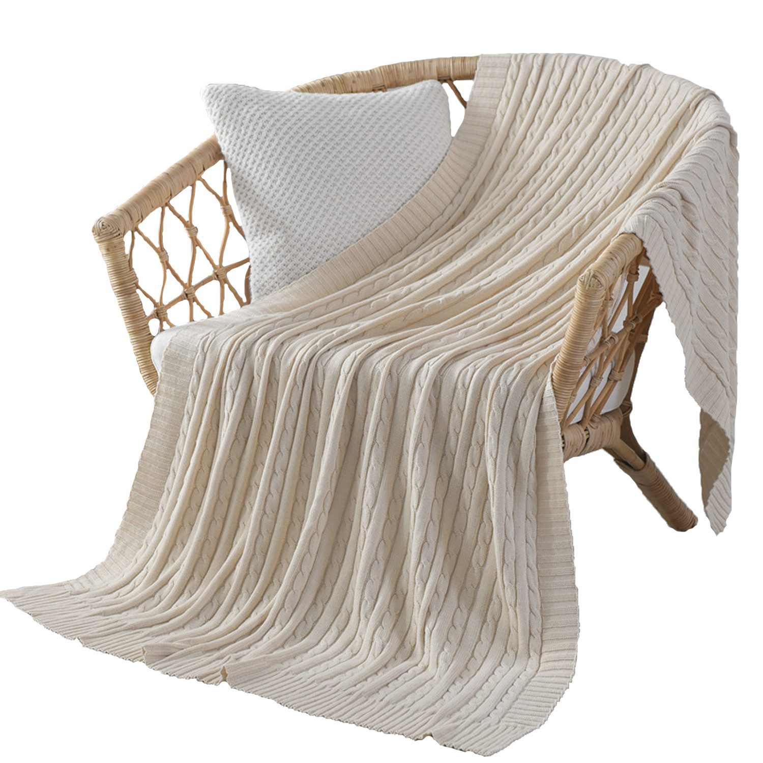 Einschlagdecke Weiche gestrickte Wolldecke, Sofadecke, Schlafdecke, günstig online kaufen