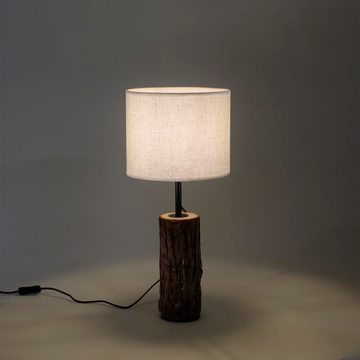 click-licht Tischleuchte Tischleuchte Bark in Natur-dunkel E27, keine Angabe, Leuchtmittel enthalten: Nein, warmweiss, Tischleuchte, Nachttischlampe, Tischlampe