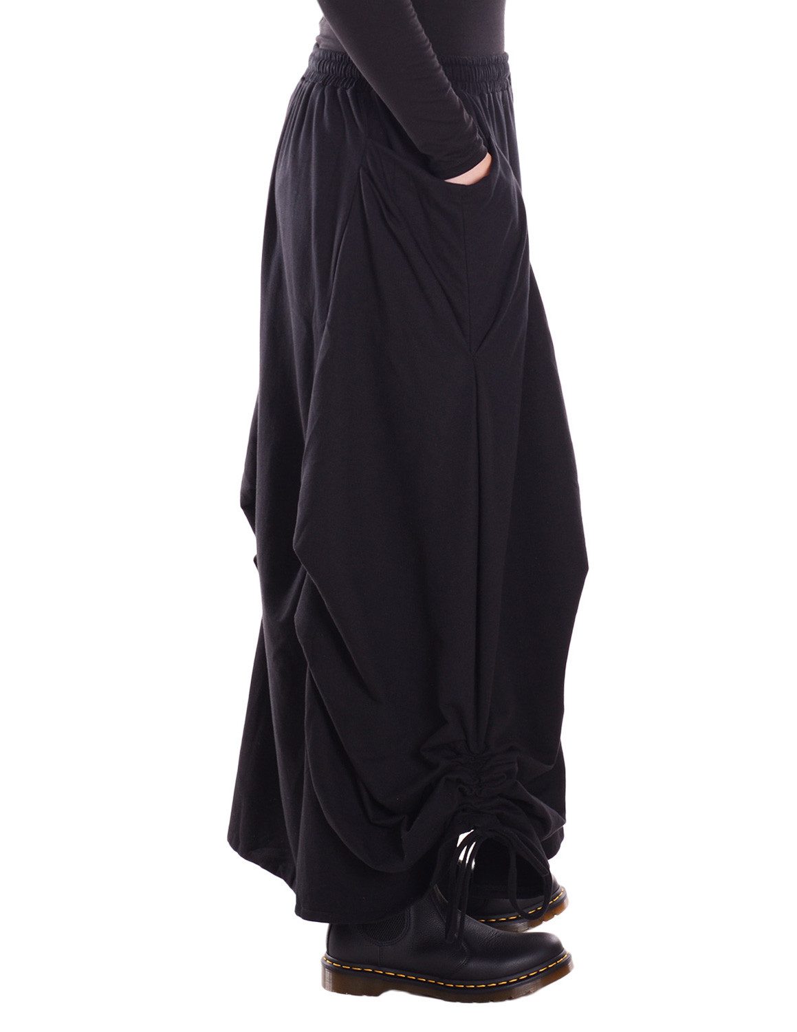 Vishes Maxirock Baumwolle asymmetrisch langer warmer Rock Lagenlook Taschen Alternative Bekleidung, Ethno, Hippie, Retro Style