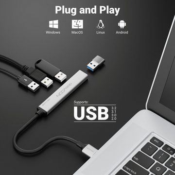 deleyCON deleyCON USB HUB 4 Port 4x USB A 1xUSB3.0 & 3xUSB2.0 mit USB A USB-Adapter