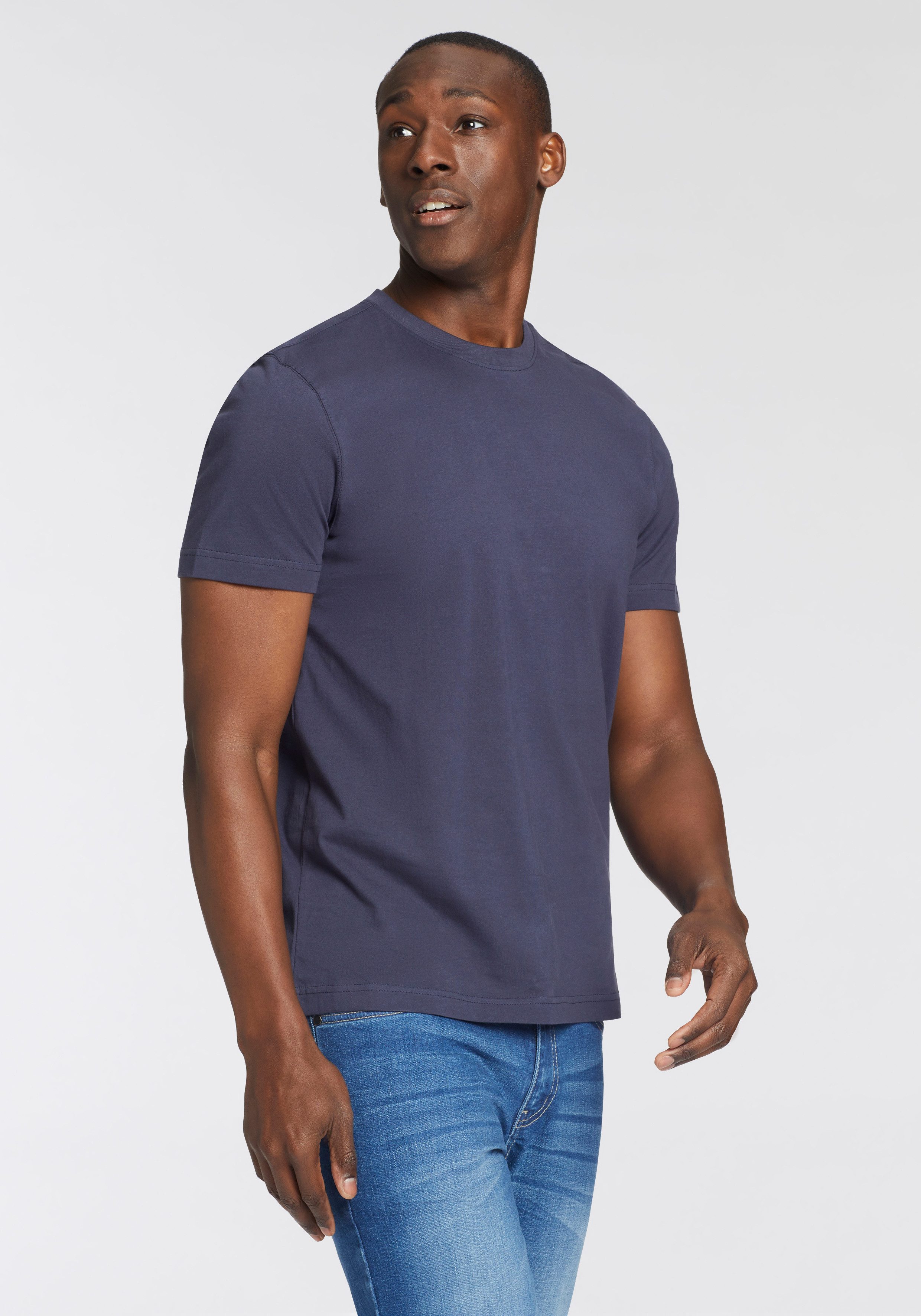 Man's World T-Shirt neue Farben! (3er-Pack) Kurzarm, unifarben, Rundhals, a günstig online kaufen