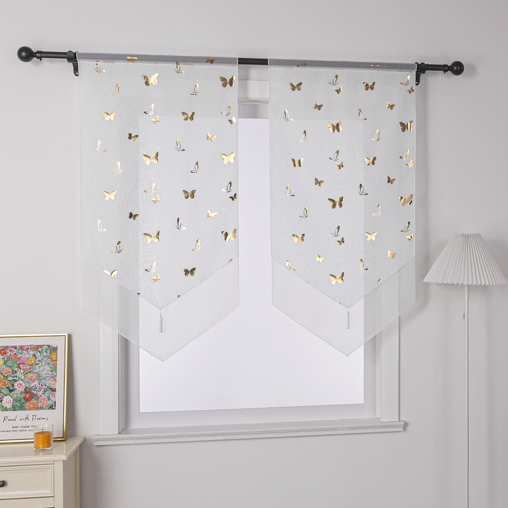 Joyswahl Scheibengardine Daria (1 St), Stangendurchzug, transparent, mit gl günstig online kaufen