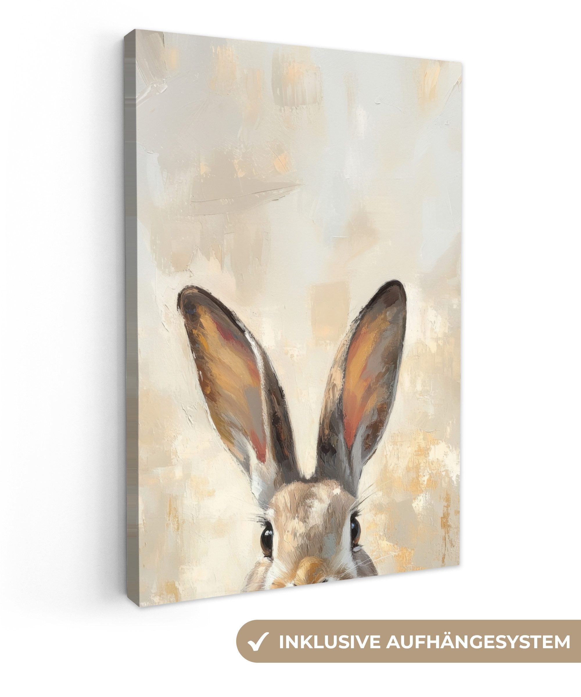 OneMillionCanvasses® Leinwandbild Hase - Ohren - Braun - Ostern Deko, Fotod günstig online kaufen