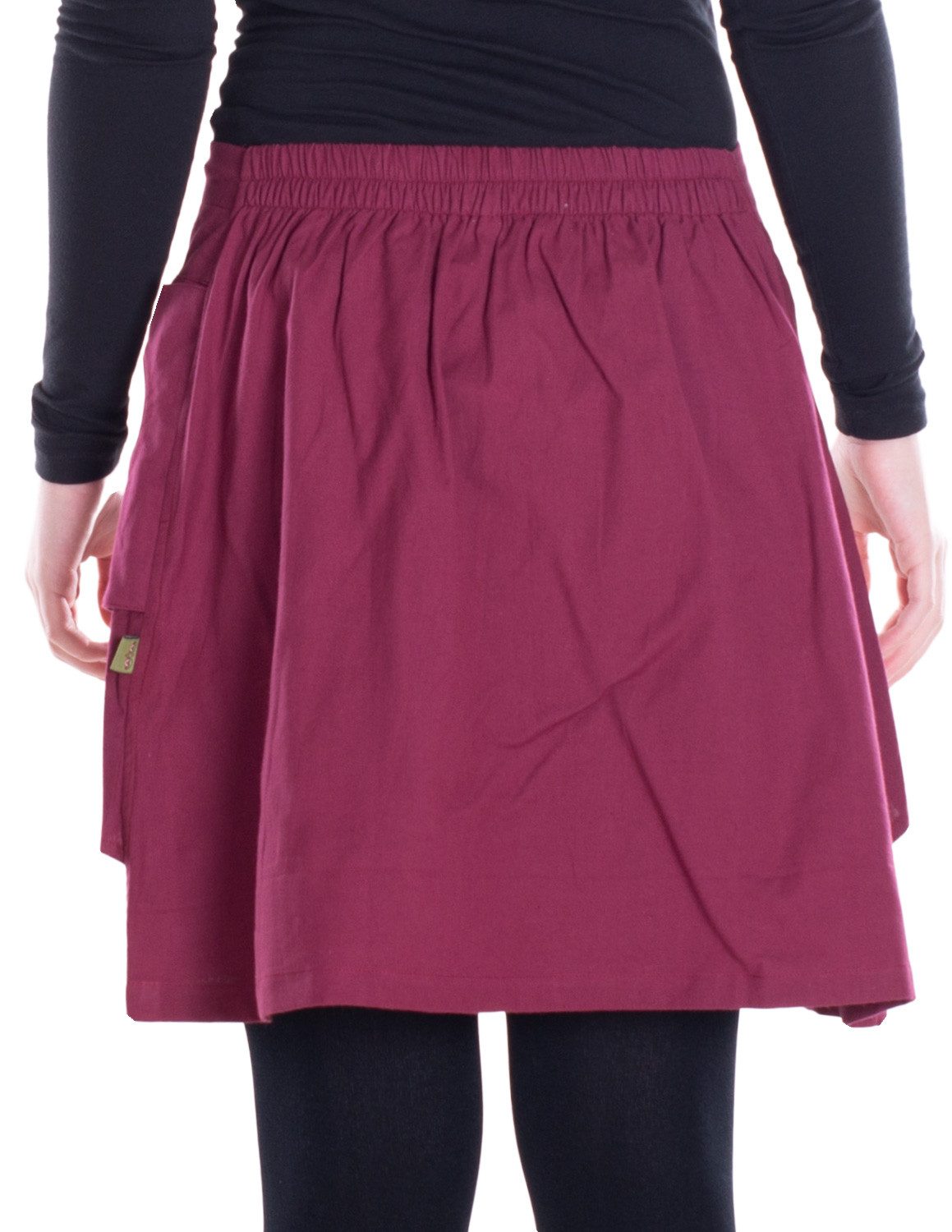 Vishes Minirock Damen Mini-Rock Baumwolle A-Linie breiter Bund mit Knopfleiste und Alternative Bekleidung, Ethno, Hippie, Retro Style – Bild 3 von 5