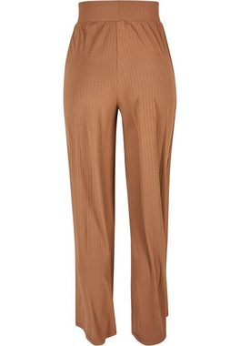 URBAN CLASSICS Stoffhose Urban Classics Damen Ladies Rib Jersey Wide Leg Pants (1-tlg)