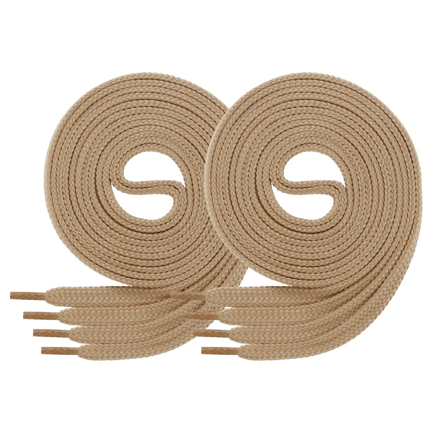 Schnürsenkel 2 Paar - Schnürsenkel flach 8mm breit reißfest aus Polyester