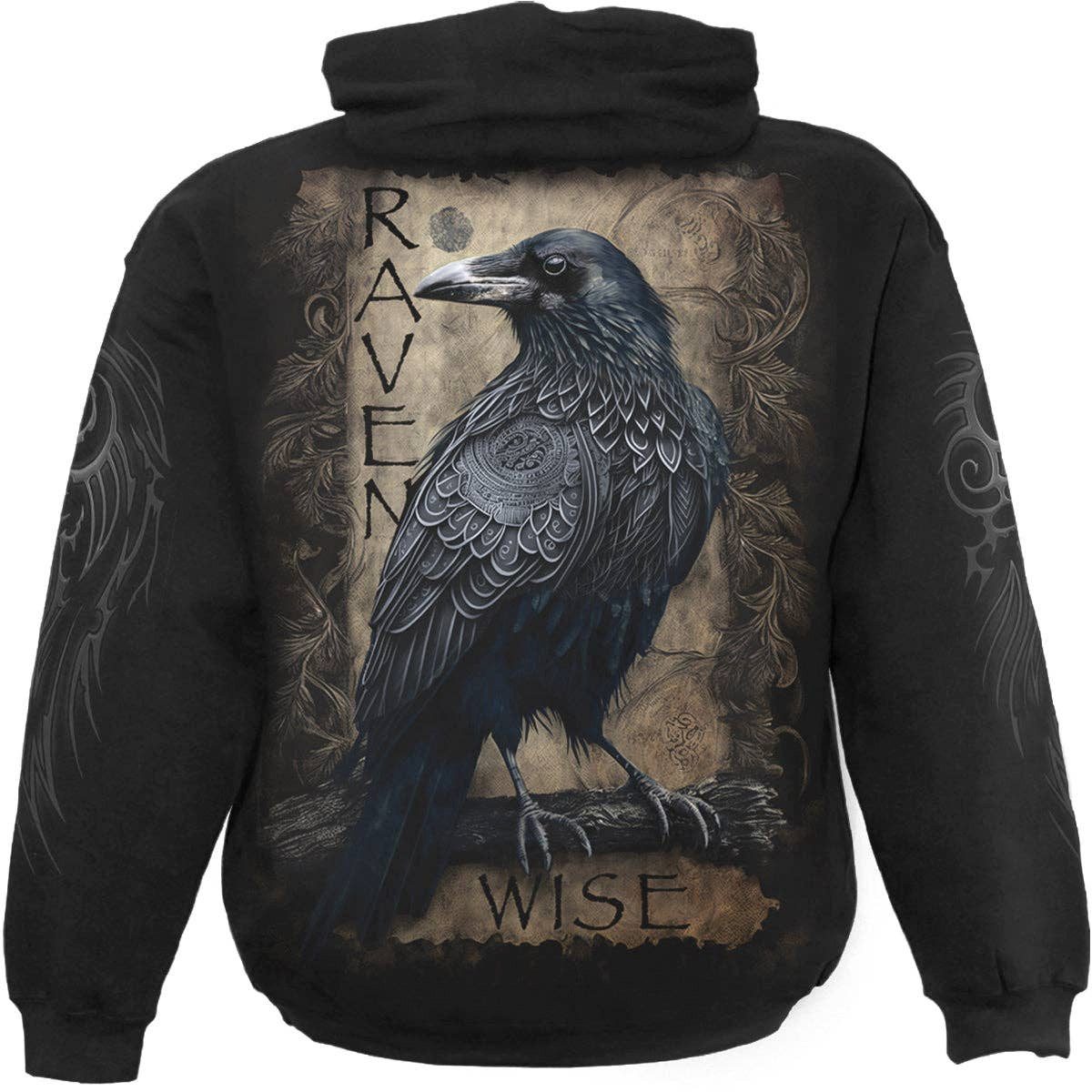 Spiral Kapuzenpullover Kultiger Spiral Hoodie "Raven Wise" Wikinger Herren günstig online kaufen