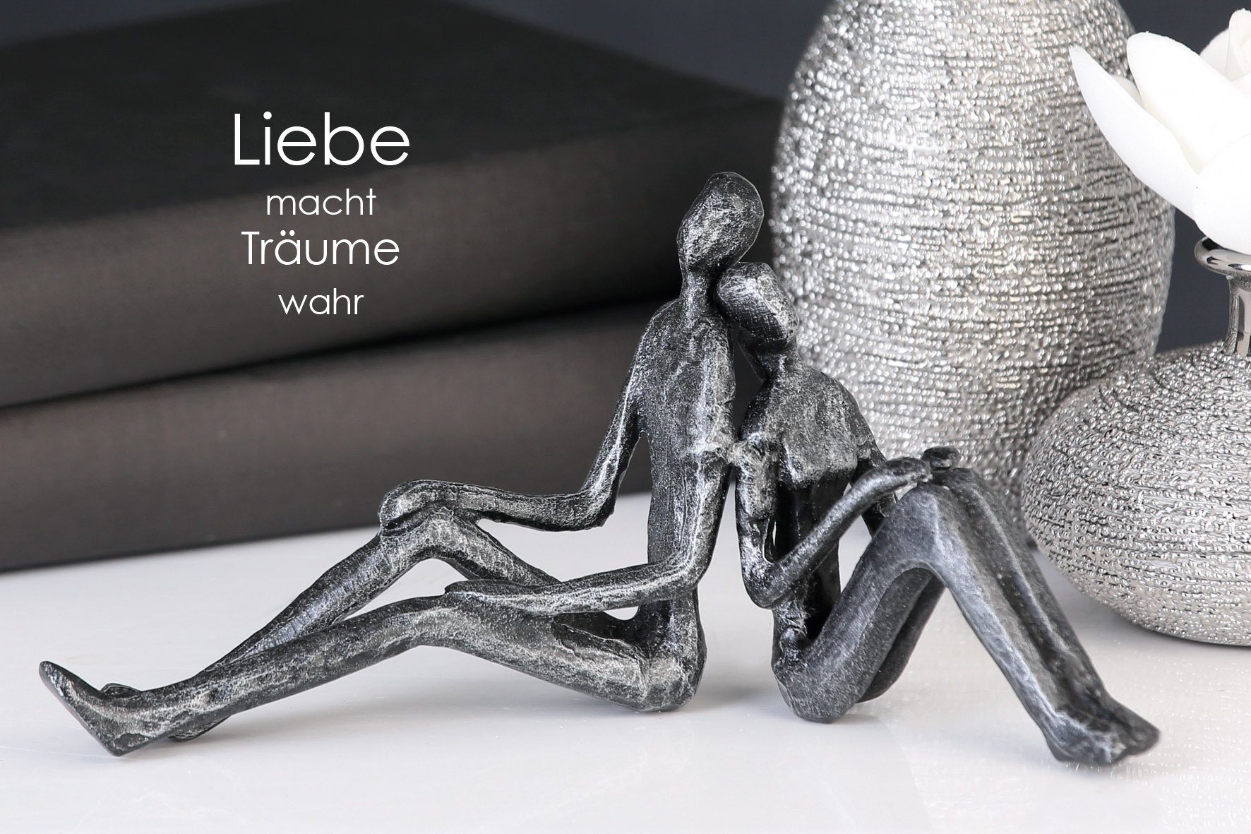 GILDE Dekofigur GILDE Skulptur silber 20cm - 10cm B. x Dreaming - H
