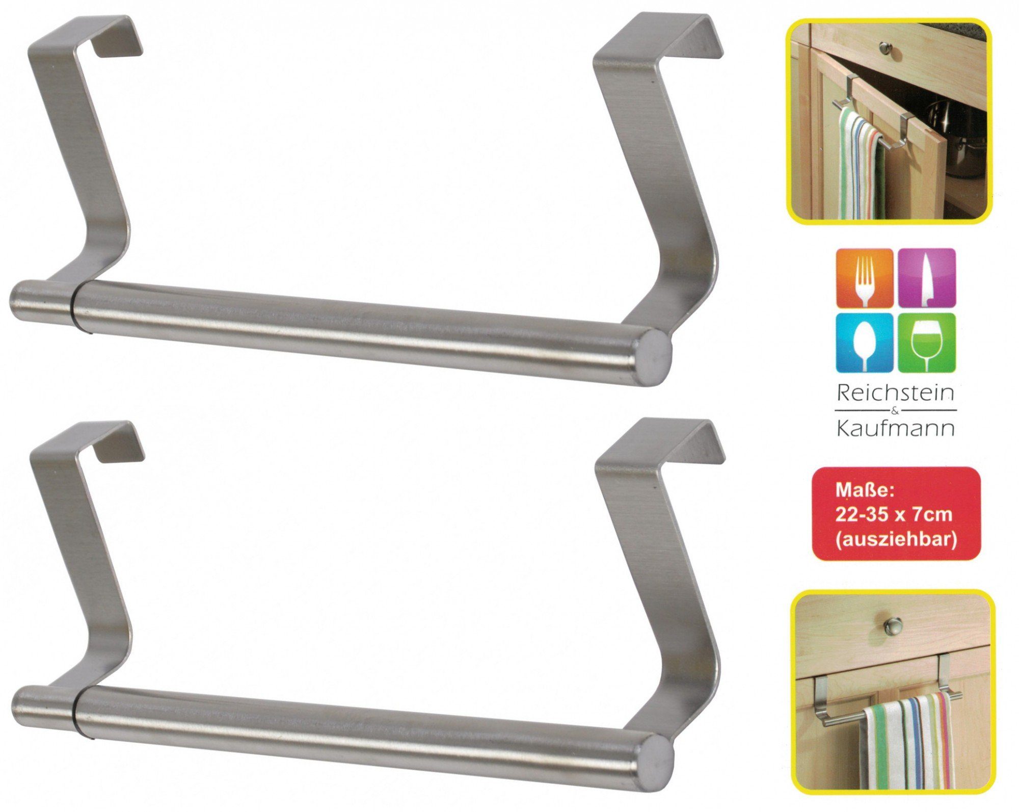 BURI Handtuchhalter 2er Teleskop Türgarderobe Handtuch Halter Türhänger Tür günstig online kaufen