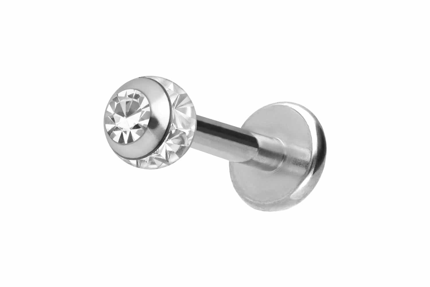 Piercing-Set Titan Labret EPOXY-RING-KUGEL + KRISTALL