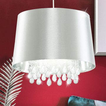 etc-shop LED Pendelleuchte, Leuchtmittel inklusive, Warmweiß, Kristall Decken Hänge Leuchte Wohn Zimmer Kunst-Seid Pendel Lampe im
