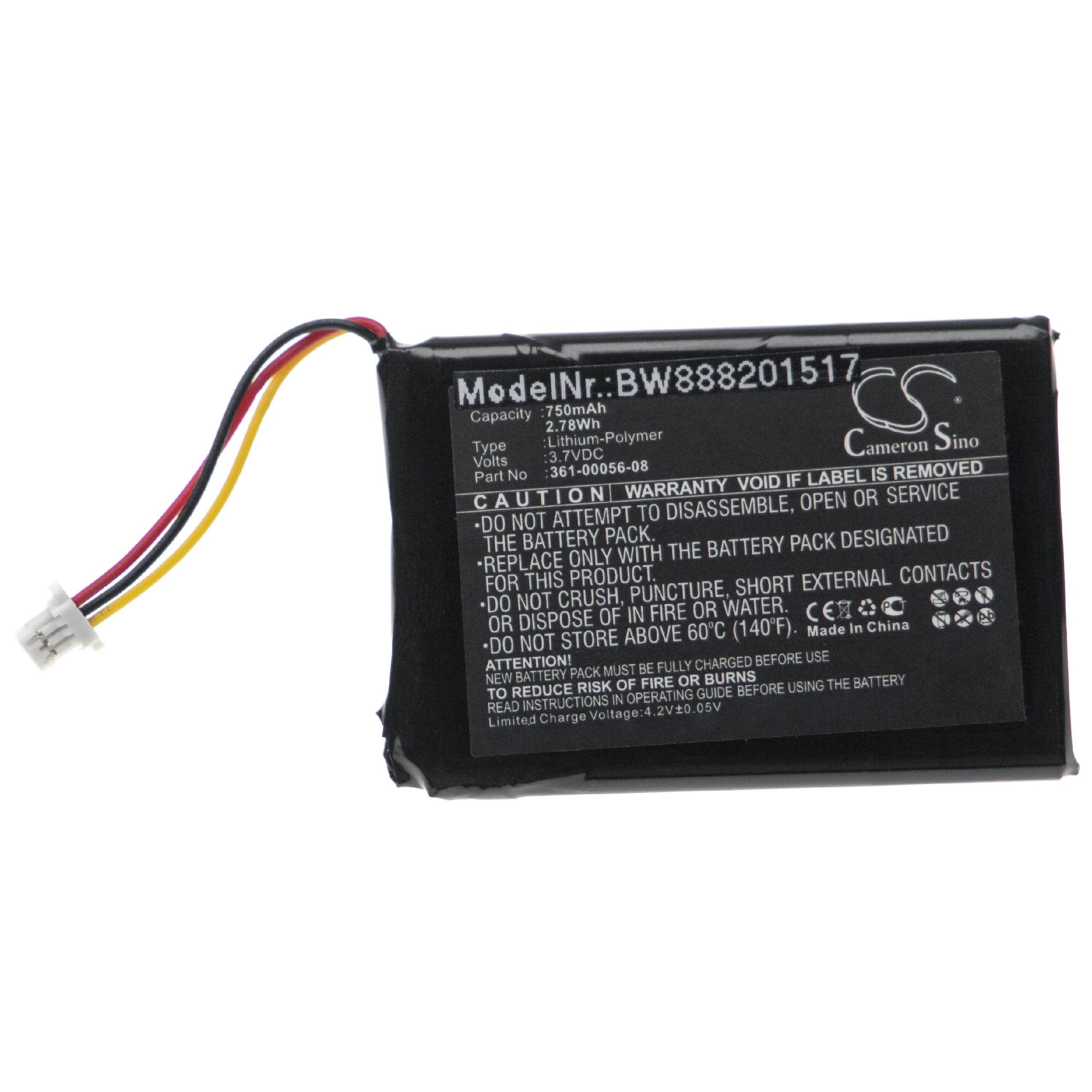 361-00056-50 750 mAh Akku Ersatz für für Garmin V) vhbw (4,2 Li-Polymer