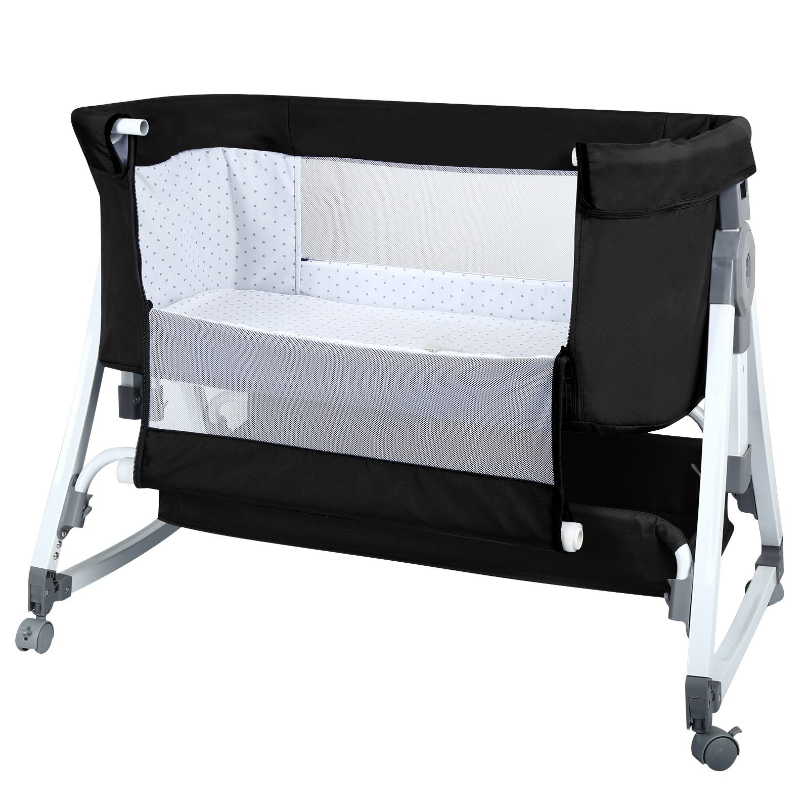 JEOBEST Beistellbett 3 in 1 Babybett, Schaukelmodus, mit atmungsaktivem Net günstig online kaufen