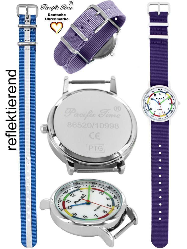 Gratis Armbanduhr Match Wechselarmband, Versand Reflektor - Mix und Pacific blau Kinder Design Lernuhr First und Quarzuhr Set violett Time