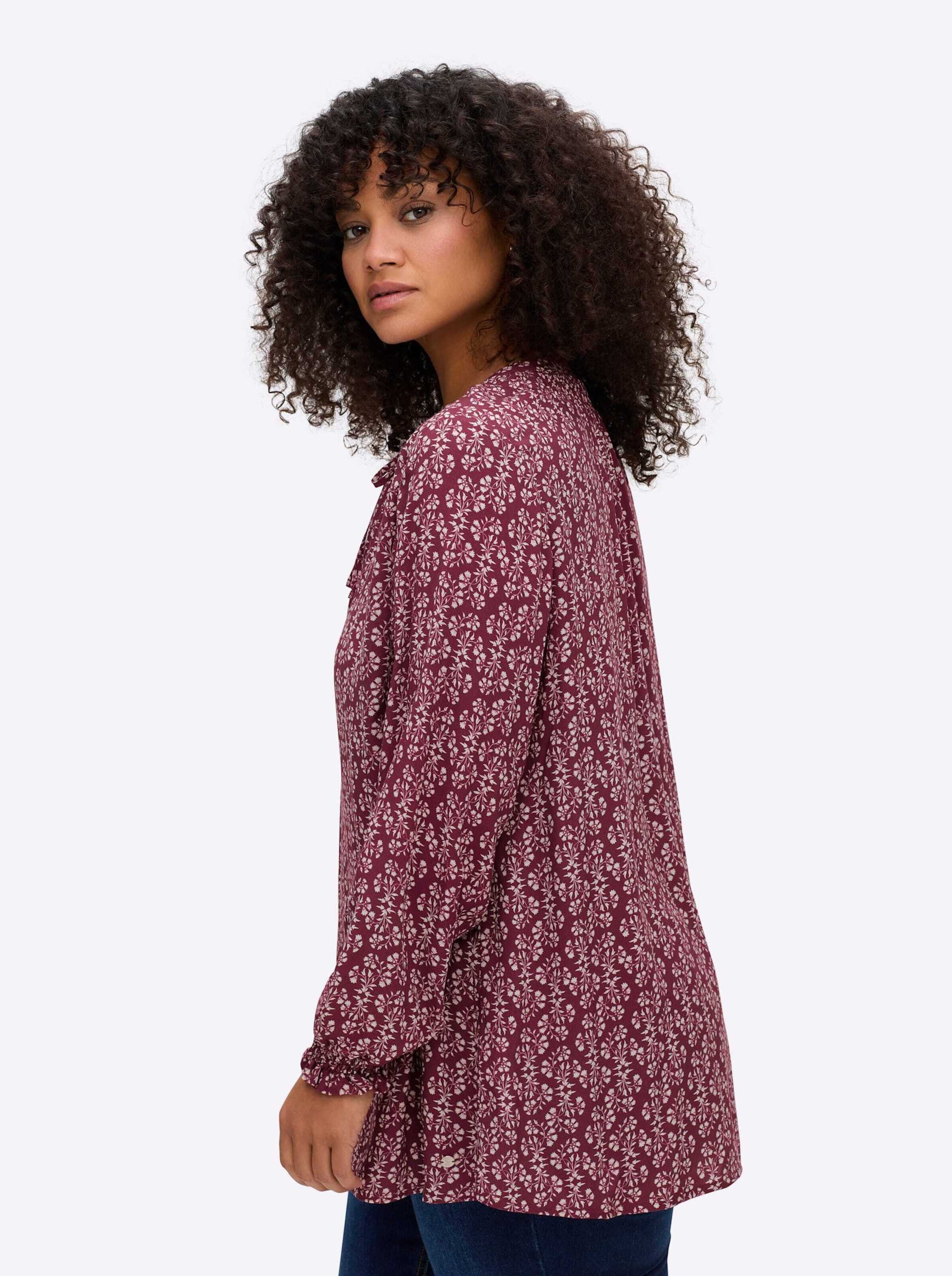Sheego Klassische Bluse Tunika Langarm