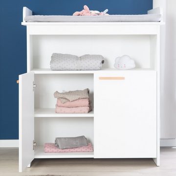 roba® Babymöbel-Set Anton 2-teilig, Gitterbett 70 x 140 cm und Wickelkommode in weiß