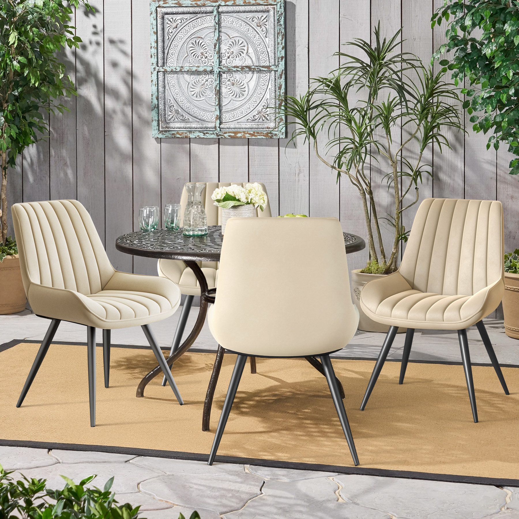 HawthyHome Esszimmerstuhl bequeme Polsterstühle Küchenstuhl (4 St), mit Rückenlehne Metallbeine, 4er Set