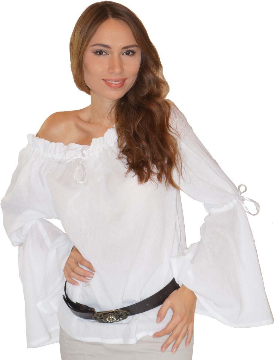 Maylynn Kostüm Mittelalter Bluse Magd Bäuerin Piratenbluse - Elena - 100% Baumwolle
