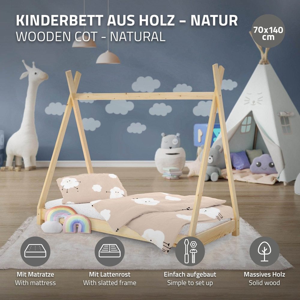 ML-DESIGN Spielbett Hausbett Tipi Zeltbett inkl. günstig online kaufen