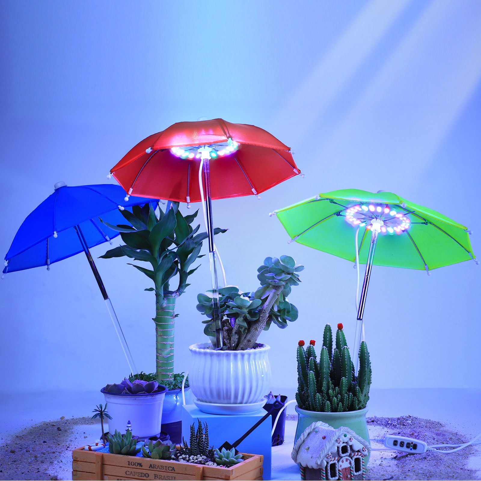 Pflanzenleuchte, Kleiner Rot Leuchte, Pflanzenlampe Zimmerpflanzen Sunicol Grow Mini Dimmbar 48LED, Time, Voll Spektrum Sukkulente mit Wachstumslampe Zeitschaltuhr