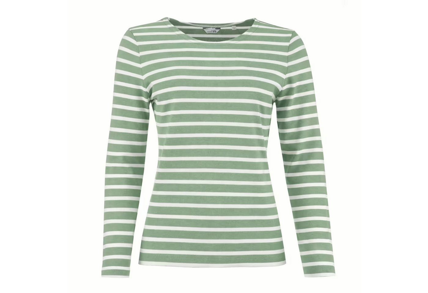 modAS Langarmshirt Damen Bretonisches Streifenshirt 25904 Langarm - Sweatshirt gestreift Shirt gestreift aus Baumwolle, Rundhalsausschnitt, femininer Schnitt