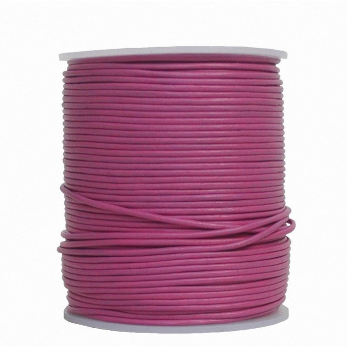 Luxilia Bastelnaturmaterial endlos Ziegenleder Rundlederriemen Rolle pink für Lederschmuck Lederarmbänder Länge 100 m Ø 1 5 mm