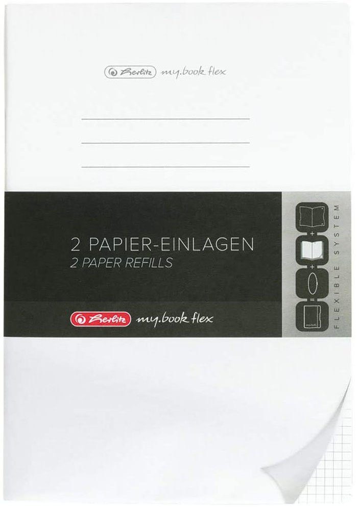 Notizbuch herlitz Notizheft Herlitz Lineatur my.book A5, Papier-Ersatzeinlagen flex, für