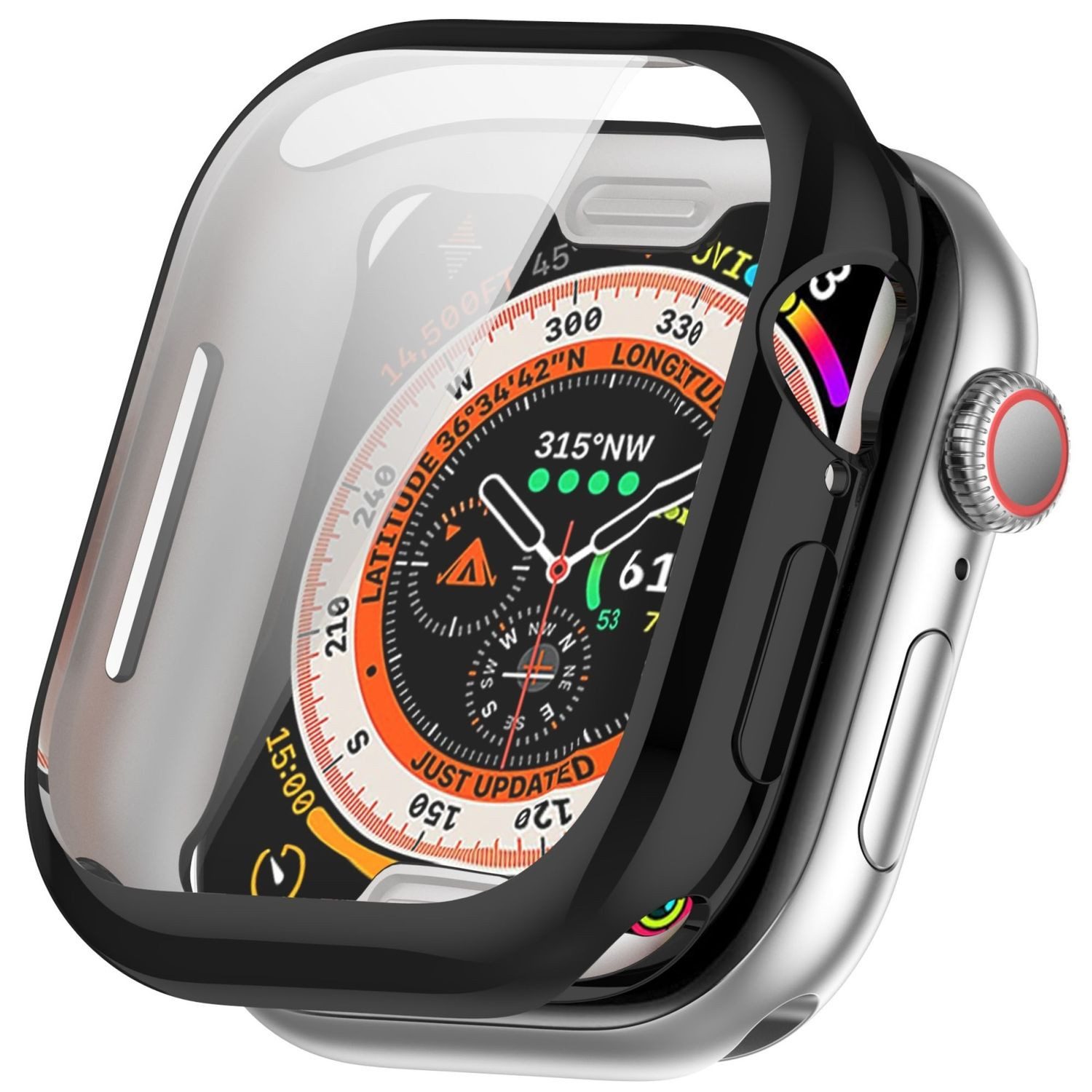 Wigento Smartwatch-Hülle Für Apple Watch Series 11 / 10 46mm Full Cover TPU Hülle Schwarz, Full TPU Schutzhülle, nahtlose Passform