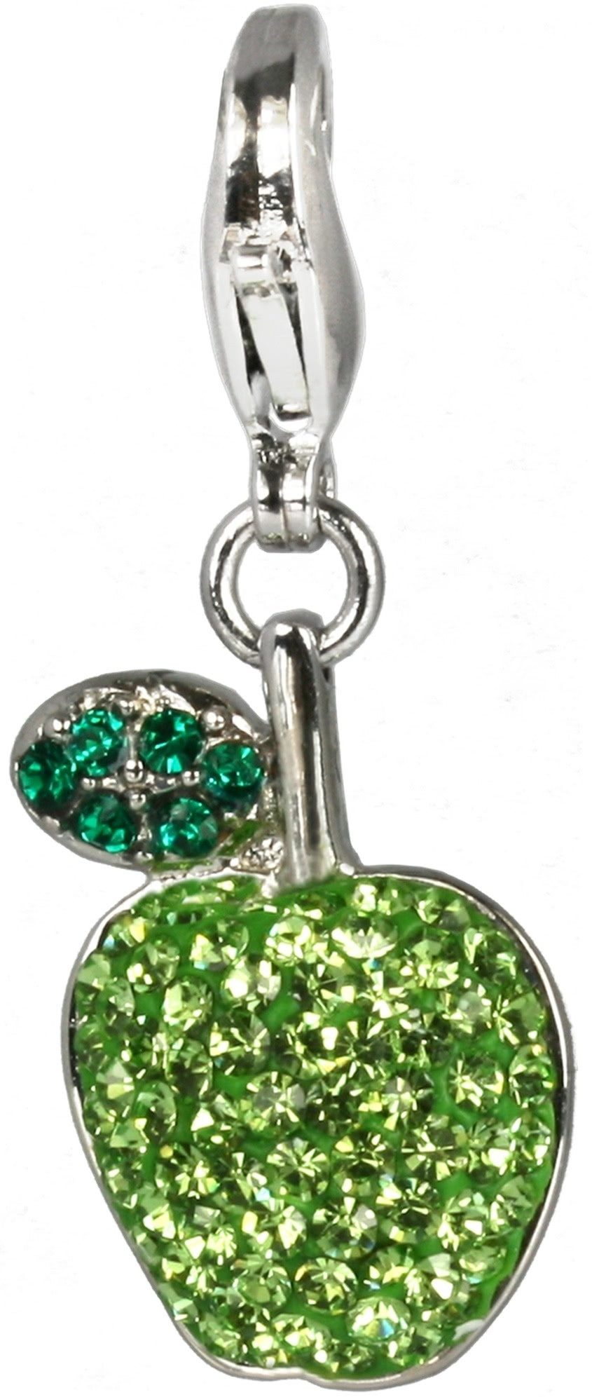 SilberDream Charm-Einhänger SilberDream grün Charm Apfel, Charmsanhänger Apfel, 925 Sterling Silber, Farbe: grün
