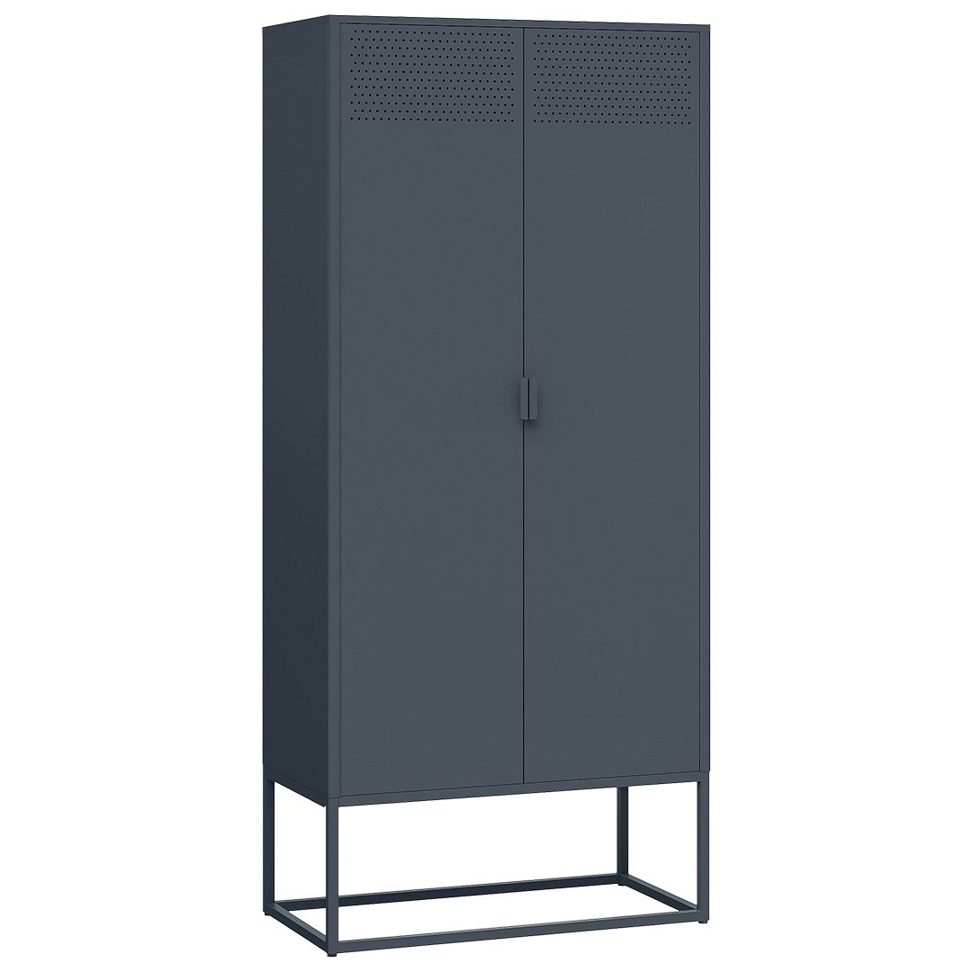 skølm Kommode Izar aus Metall (Anthrazit), Highboard mit Doppeltür & höhenverstellbare Einlegeböden