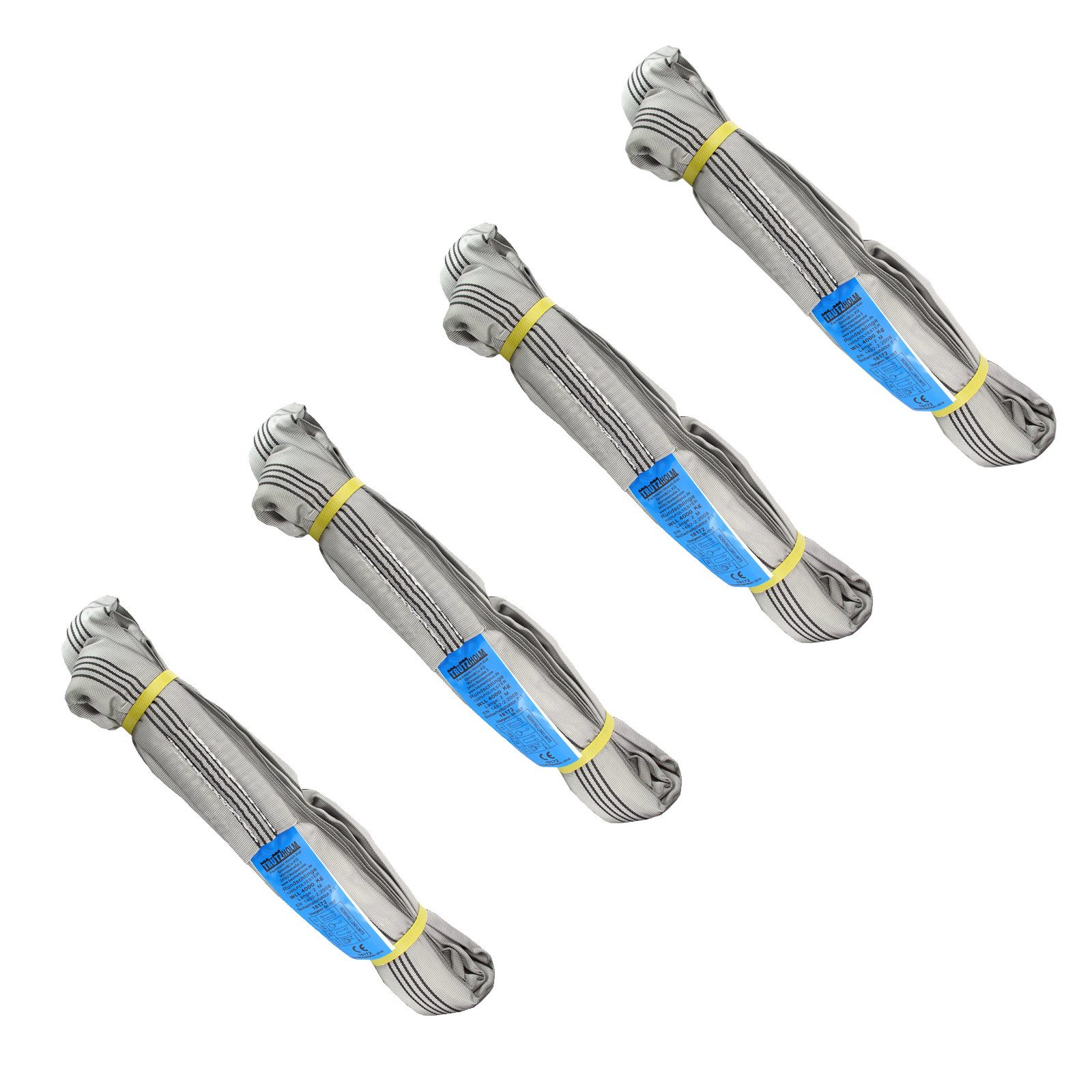 TRUTZHOLM 4x Rundschlinge 4000 kg 4 to 4 m Umfang Hebeband Hebeschlinge Hebeband (Set, 4-tlg), Oberflächenschonend