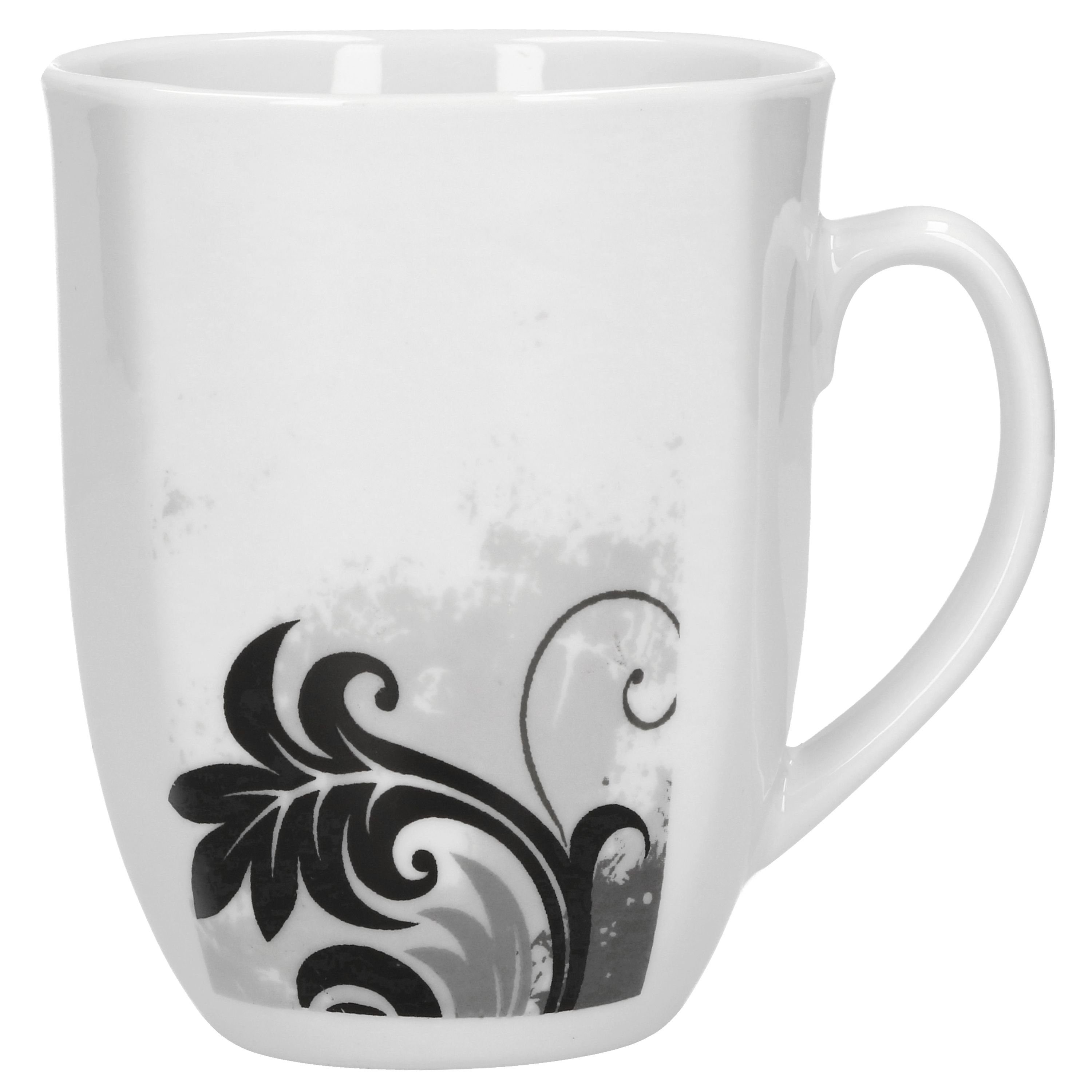 van Well Becher Kaffeebecher Black Flower 33cl