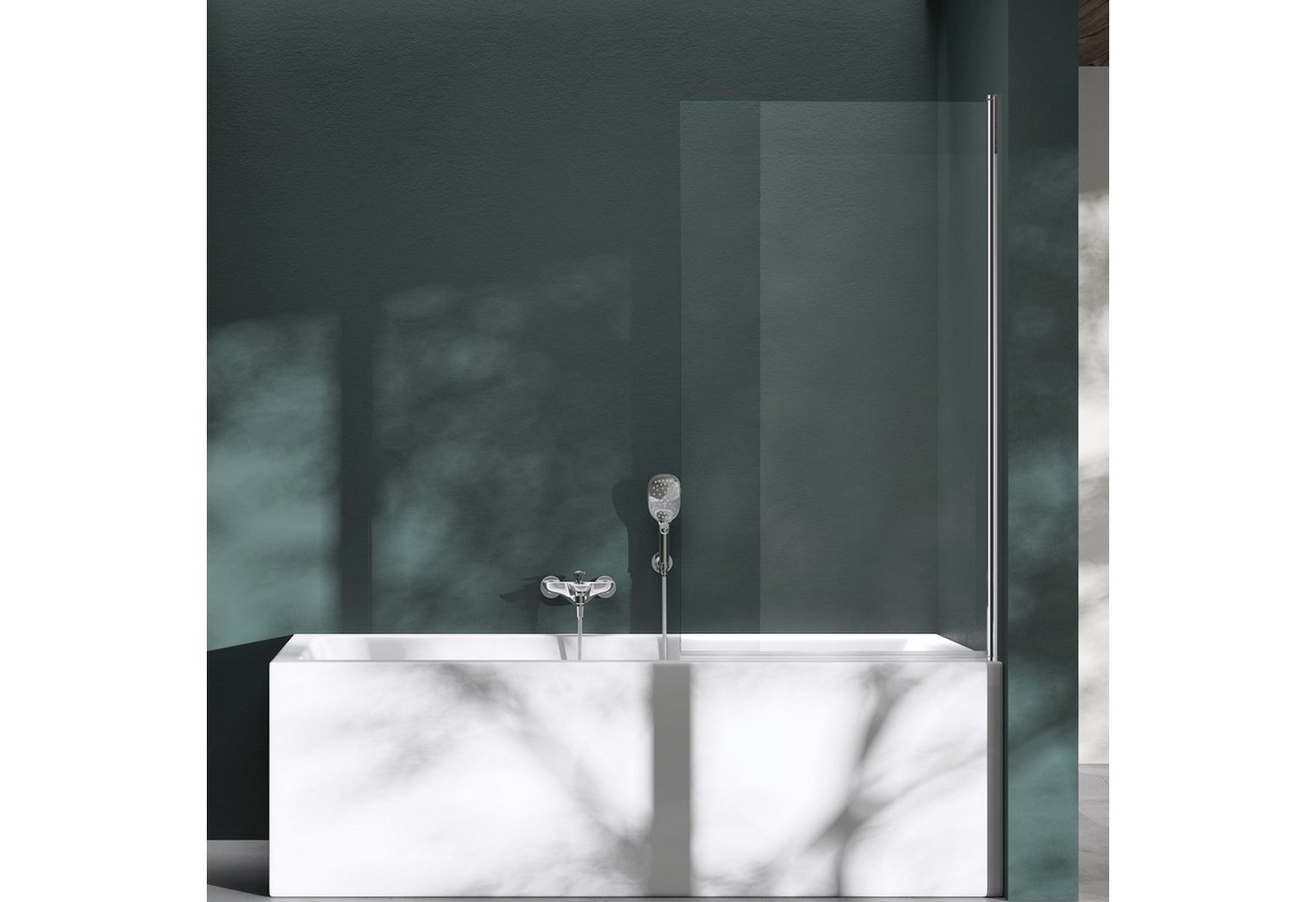 Thumbnail - Mai & Mai Badewannenaufsatz Duschwand für Badewanne Badewannenfaltwand ESG GLAS NANO C201