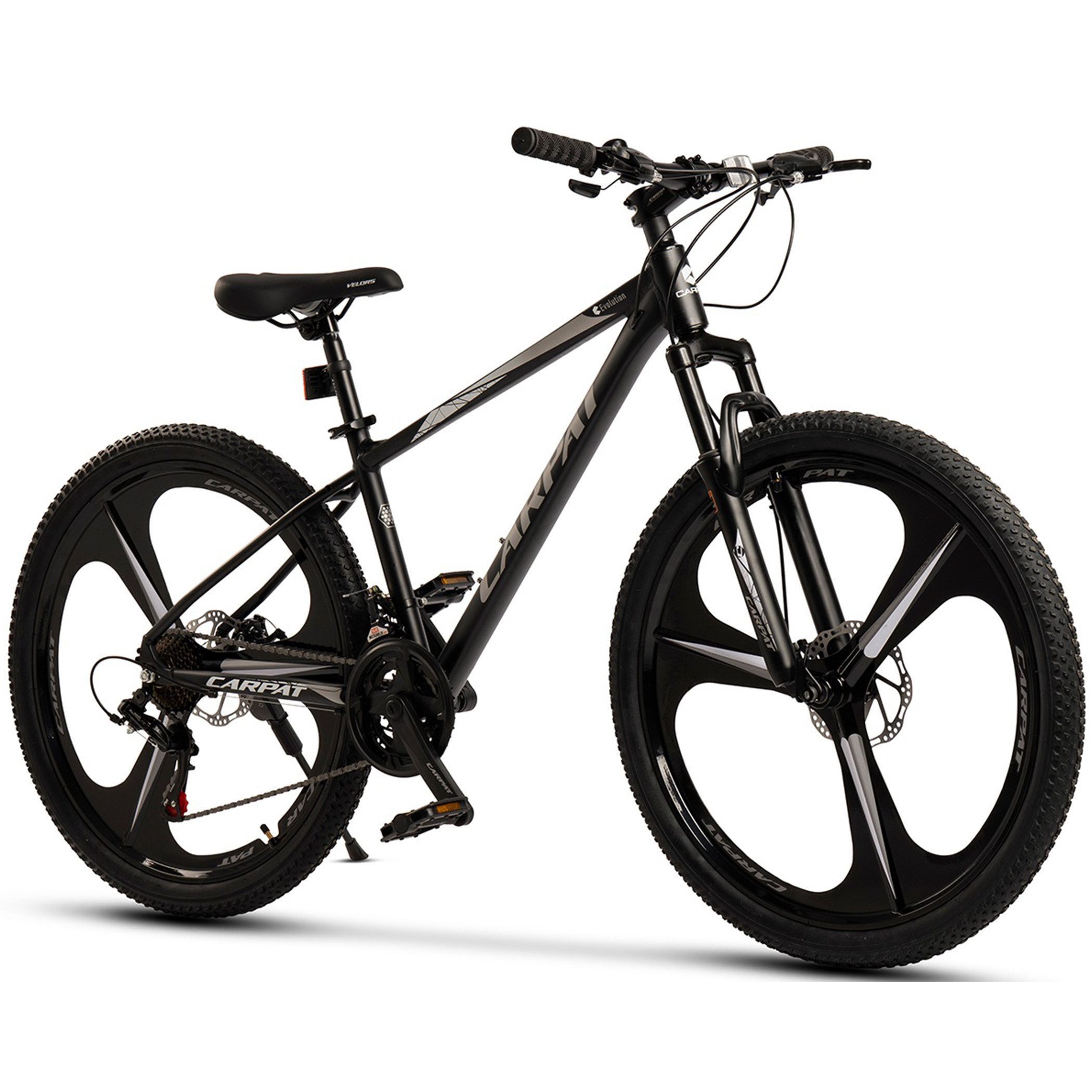 CARPAT SPORT Mountainbike 26 27.5 Zoll Fahrrad für Herren Damen, 21 Gang Shimano Tourney Schaltwerk, Kettenschaltung, (Magnesiumfelgen mit 3 Speichen), Kettenschaltung, Aluminium Rahmen, Jugendfahrrad MTB Hardtail Fahrrad