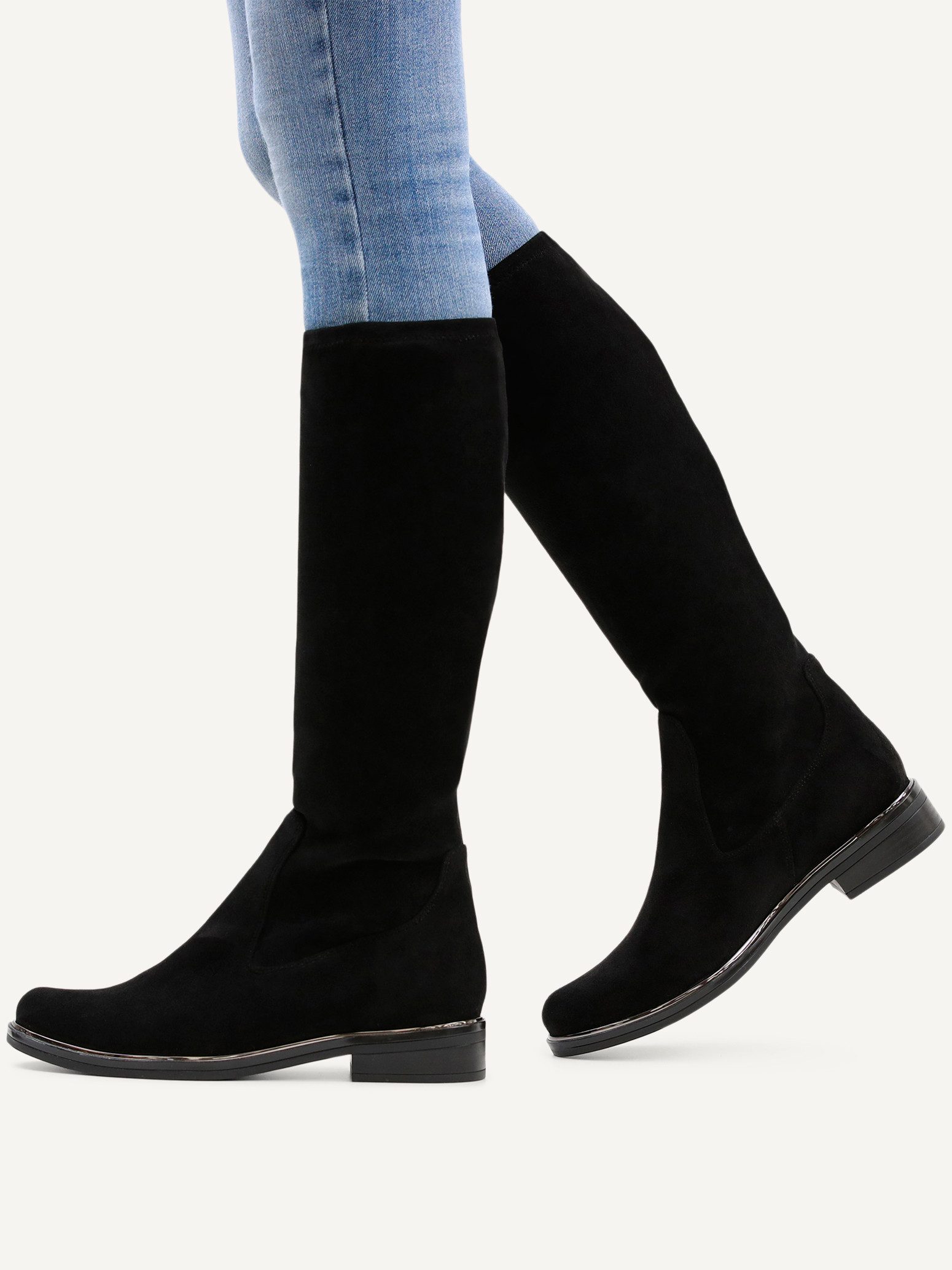 Caprice Schlupfstiefel, Blockabsatz, Langschaftstiefel in klassischer Linie, XS Schaft